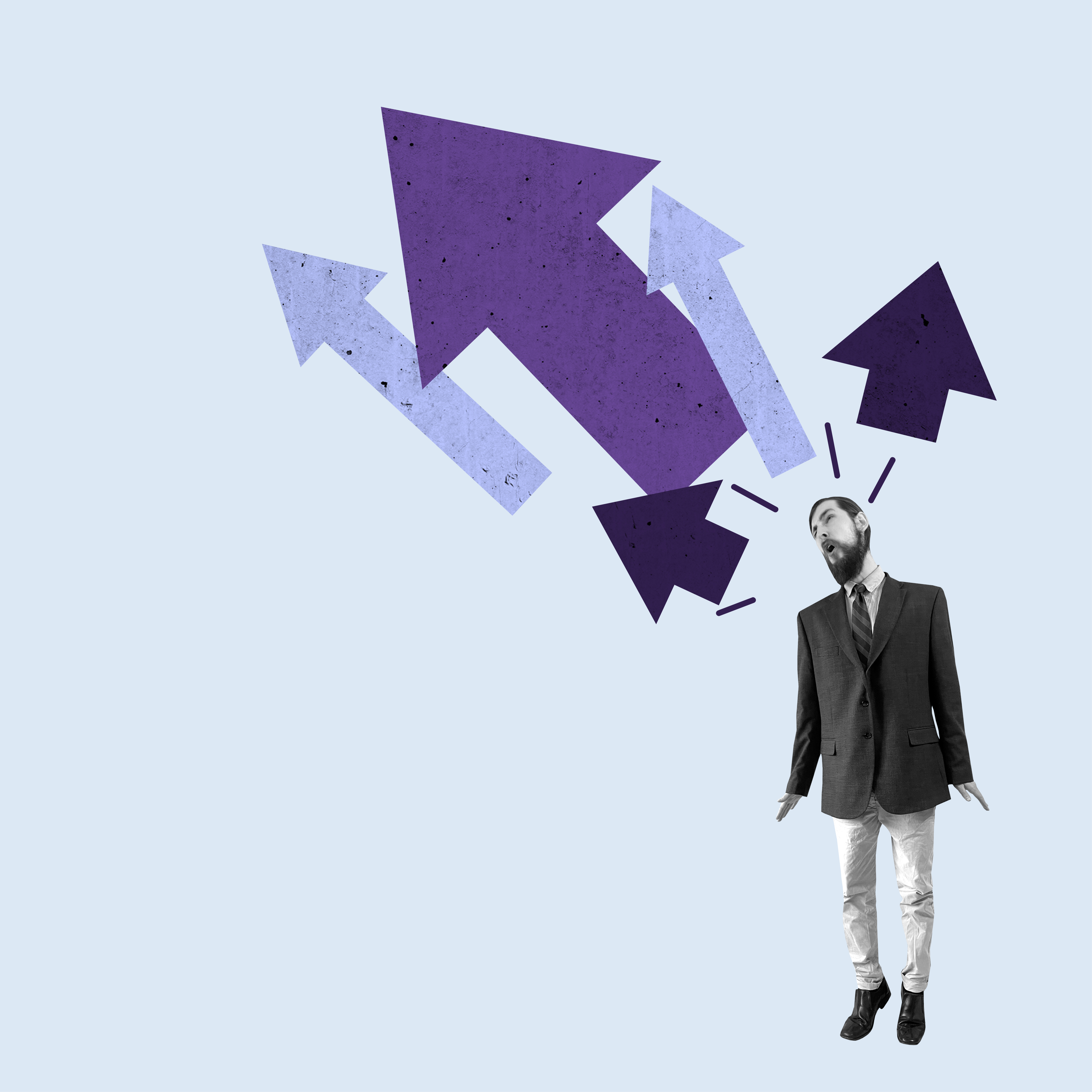 man-with-arrows-business-people-work-concept-creative-design-modern-collage-art